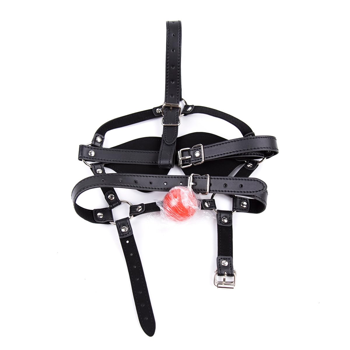 Premium Silicone Ball Gag with Adjustable Blindfold & Harness - 4cm Diameter BDSM Bondage Restraint for Adults - Perfect for Role Play, Fetish Parties & Spicing Up Your Sex Life - Durable & Comfortable Sex Toy Gift