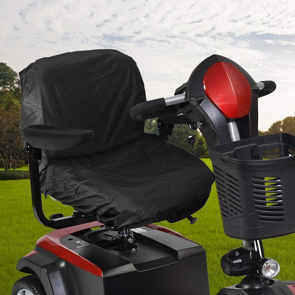 Waterproof Black Nylon Electric Wheelchair Seat Cover - Durable Mobility Scooter Accessory for Indoor/Outdoor Use - Fits Most Electric Wheelchairs & Mobility Scooters (Black)