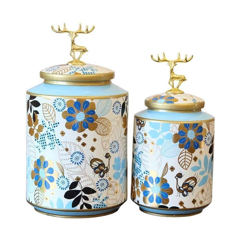 Airtight Ceramic Storage Jars with Lids - 2 Pack Small Spherical Food Containers for Coffee, Tea, Sugar & Spices | Kitchen Pantry Organization & Rustic Home Decor | Perfect for Coffee Shops, Bakeries and Gift Giving