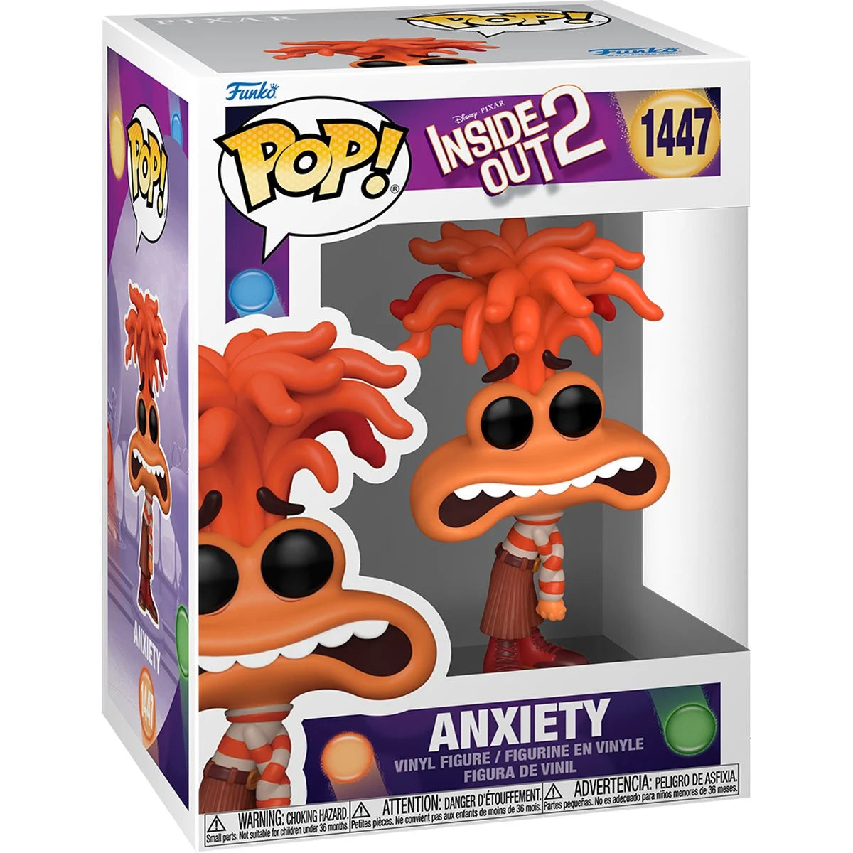 Inside Out 2 Anxiety Funko Pop! Vinyl Figure #1447 - Official Disney Pixar Collectible Toy for Movie Fans & Pop Culture Enthusiasts - Perfect for Display, Gifts, and Home Decor