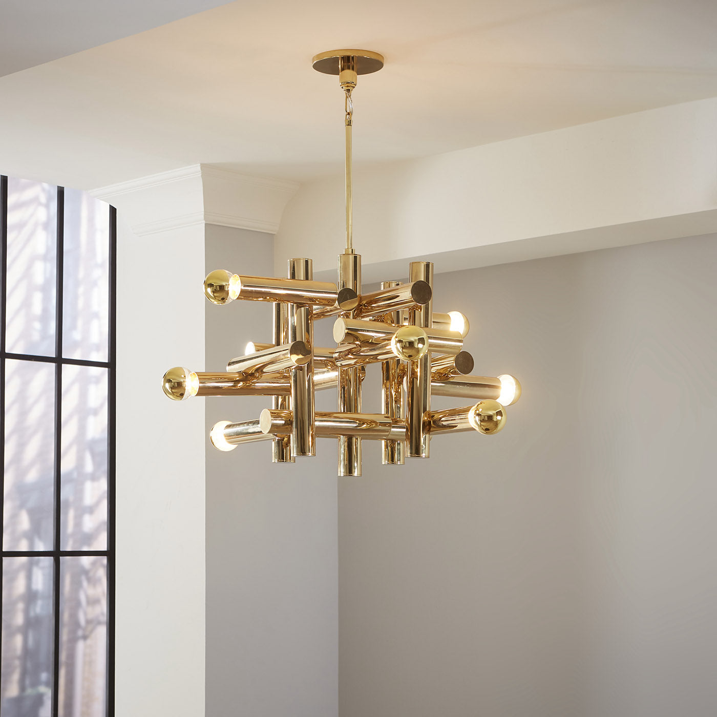 Milano Kinetic Chandelier - Modern Crystal Ceiling Light Fixture with Moving Elements for Dining Room, Living Room & Bedroom Decor