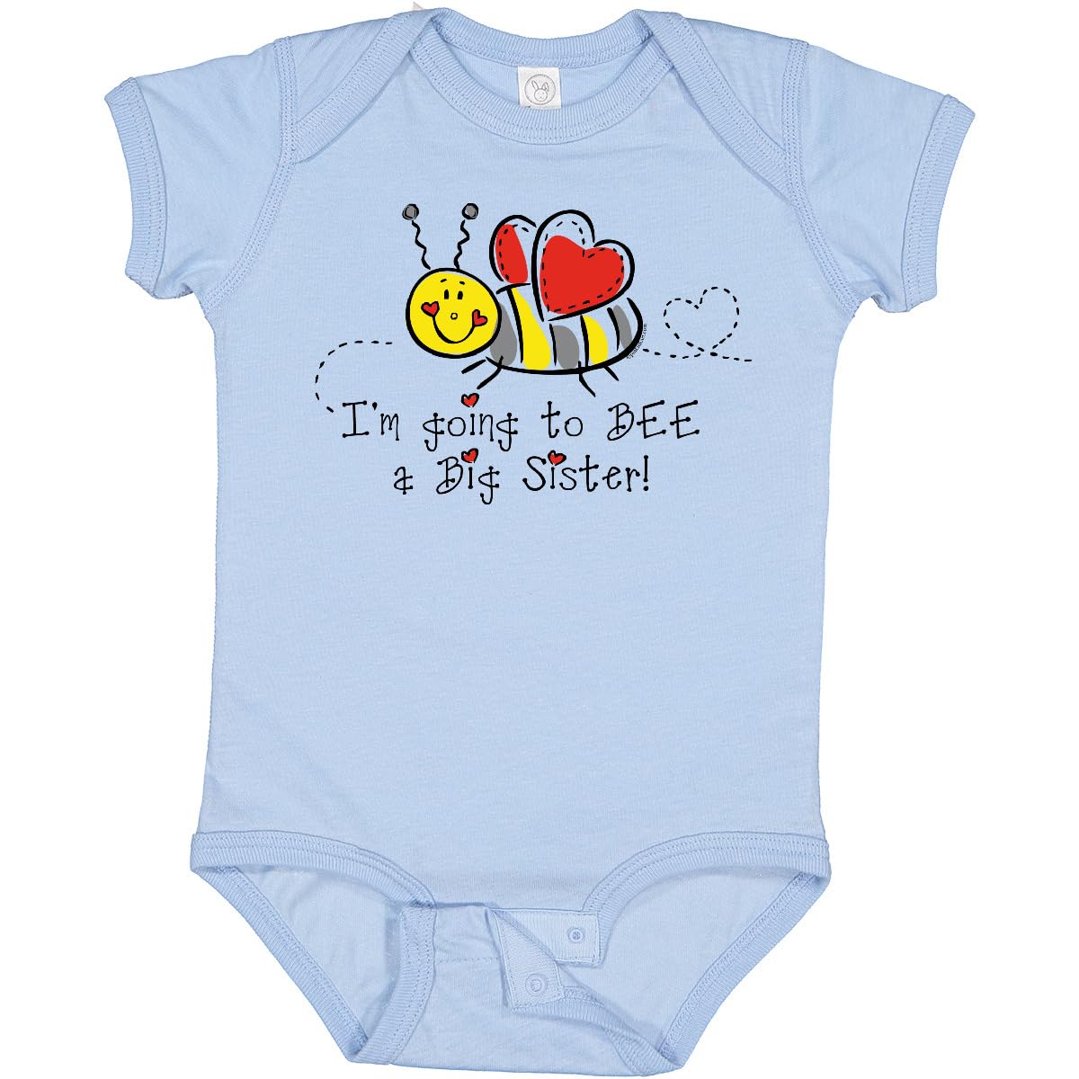 Inktastic Bee Future Big Sister Baby Bodysuit - Cute & Comfortable Unisex Infant Onesie for Newborns & Toddlers - Perfect for Sibling Announcement, Baby Shower Gift, or Family Photos