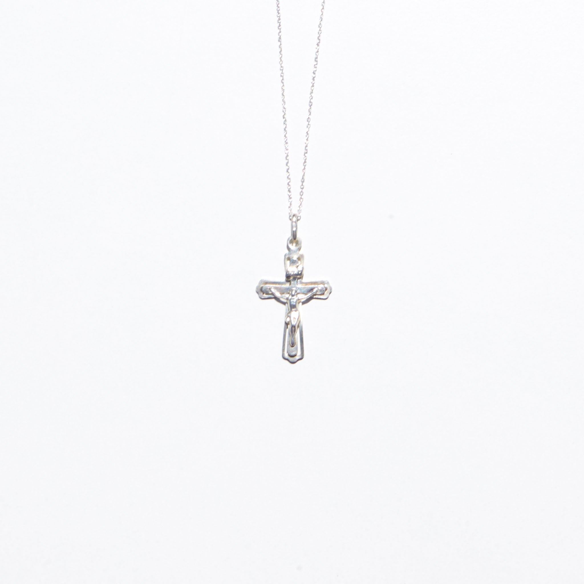 Henchey Silver Crucifix Necklace for Men & Women - Religious Jewelry Gift for Baptism, Confirmation & Everyday Wear