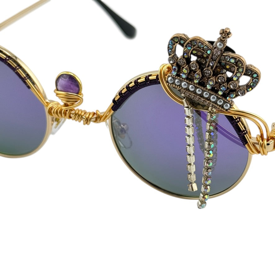 Handmade Amethyst Crown with SpunClips™ - Unique 1 of 1 Jewelry Piece for Special Occasions & Spiritual Healing