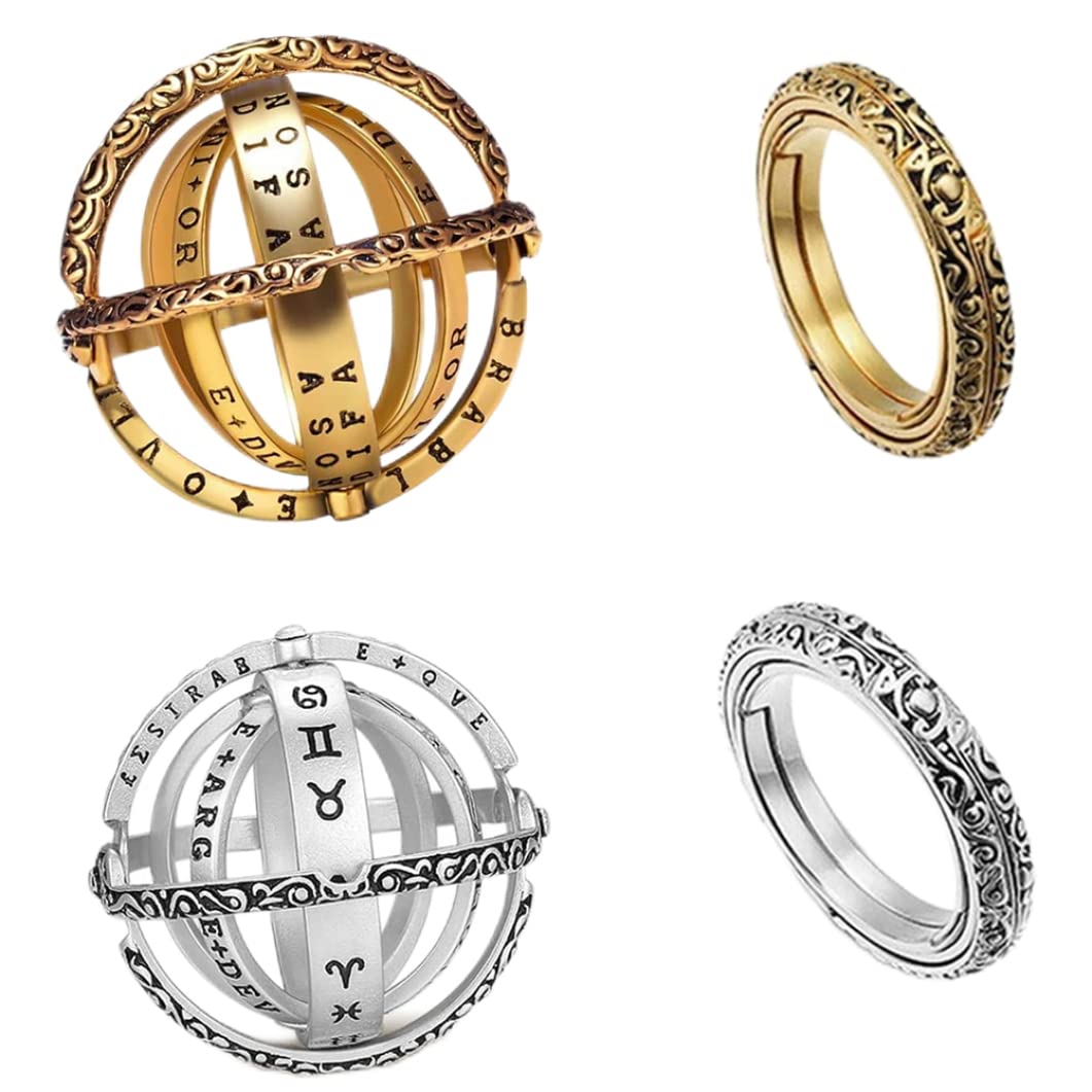 CurcKua Spinner Rings - Stress Relief & Anti-Anxiety Fidget Toys for Adults & Kids | Hand Spinner Decompression Toy for Office, School, Travel | Fun Finger Fidget Ring for Focus & Relaxation
