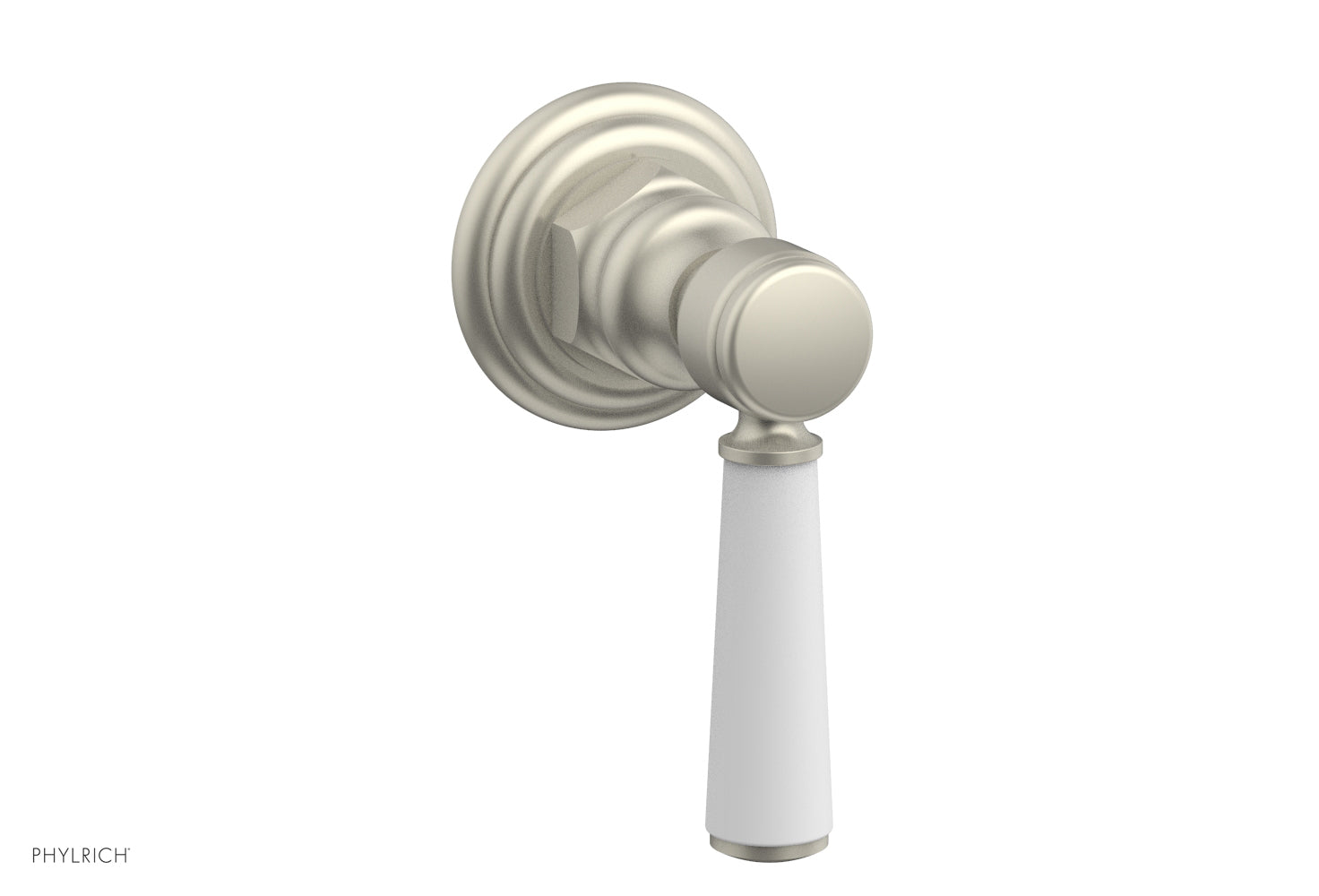 HEX TRADITIONAL/HENRI Volume Control Diverter Valve - Satin White Lever Handle (500-36) for Bathroom & Shower Fixtures