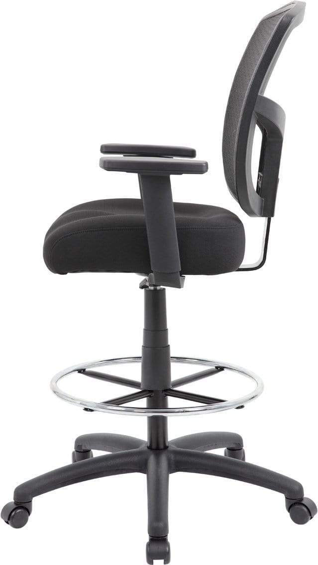 Boss Contract Mesh Drafting Stool [B16021] - Adjustable Height Office Chair for Architects & Designers - Ergonomic Mesh Back Support for Home & Studio Workspaces