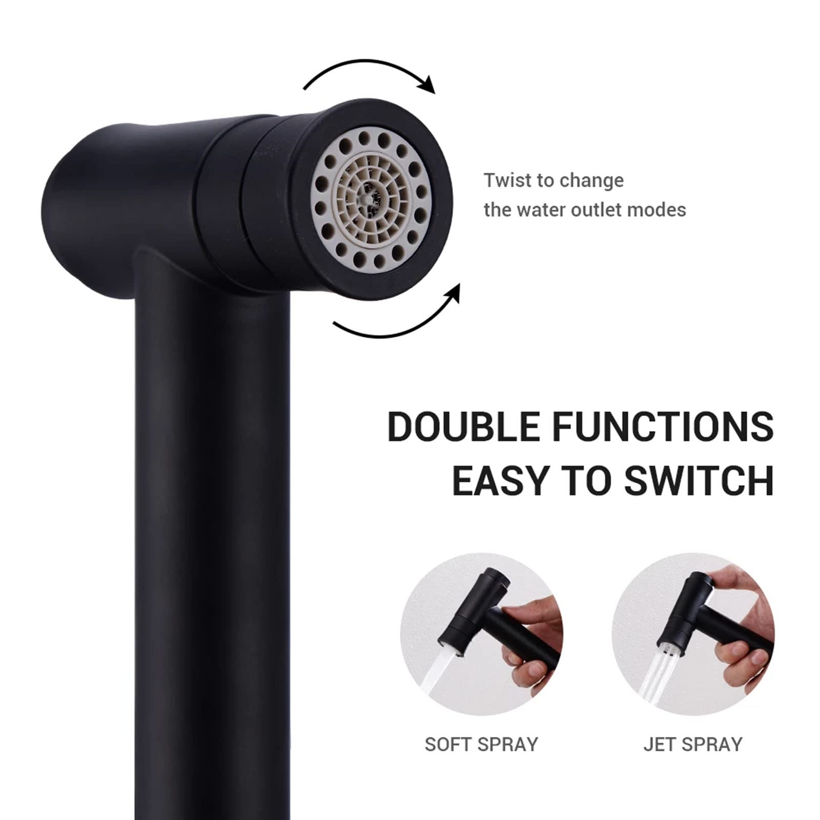 2-in-1 Handheld Toilet Sprayer with Brass Shower Tap - Portable Bidet Sprayer for Toilet Cleaning, Baby Diaper Washing & Bathroom Cleaning (Ideal for RV, Travel & Home Use)