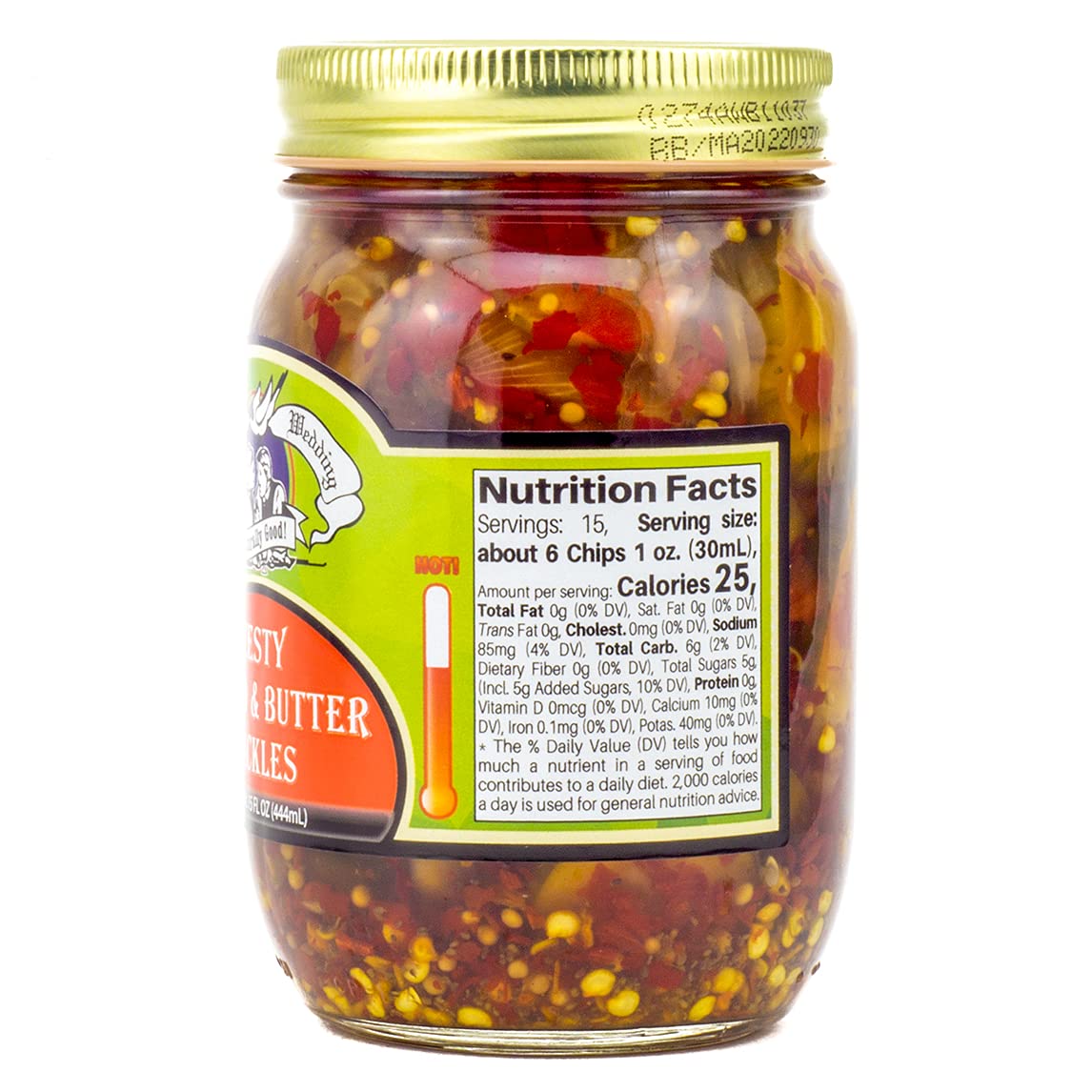 Amish Wedding Zesty Bread & Butter Pickles 15oz (2-Pack) - Crunchy Sweet & Tangy Pickles for Sandwiches, Burgers & Charcuterie Boards