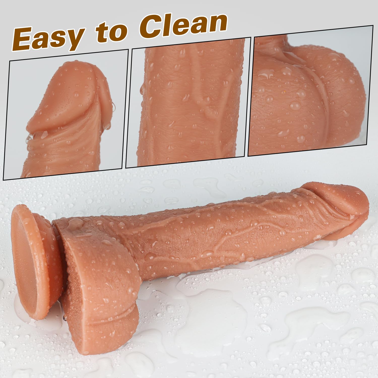 8.2 Inch Realistic Silicone Dildo for Women & Men - Dual Stimulation Adult Sex Toy for Clitoral, Vaginal & Anal Pleasure with Strong Suction Cup Base for Hands-Free Play - Perfect for Couples & Solo Use in Bedroom, Shower or Travel