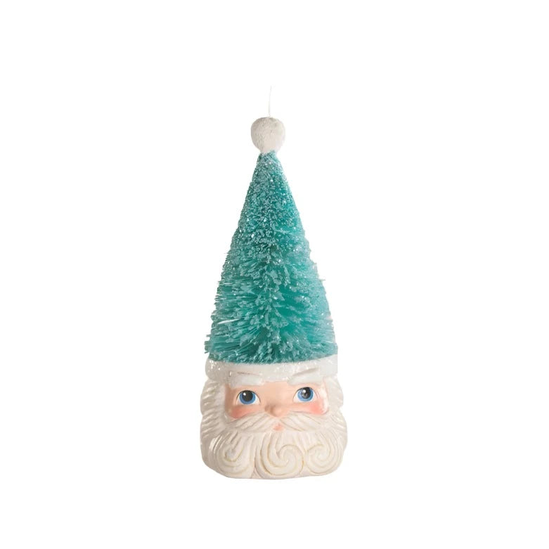 Bethany Lowe Designs Santa Blue Ornament Bottle Brush - Christmas Tree Decoration, Holiday Home Decor, Gift for Collectors