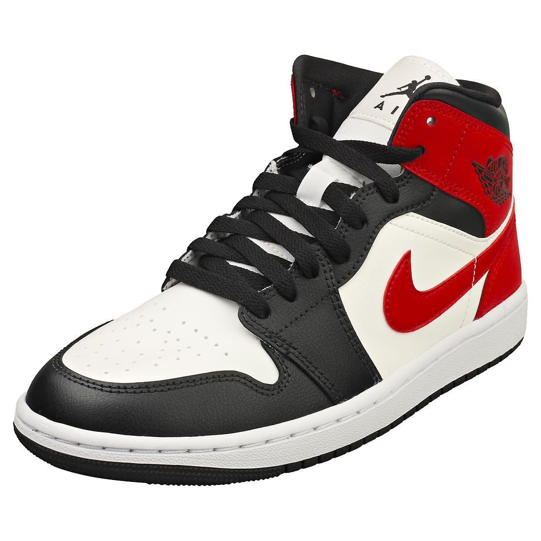 Jordan Women's Air 1 Mid Sneakers - Sail/Gym Red/Off Noir/White (BQ6472-160) - Size 11 - Perfect for Running, Gym Workouts & Casual Streetwear Fashion