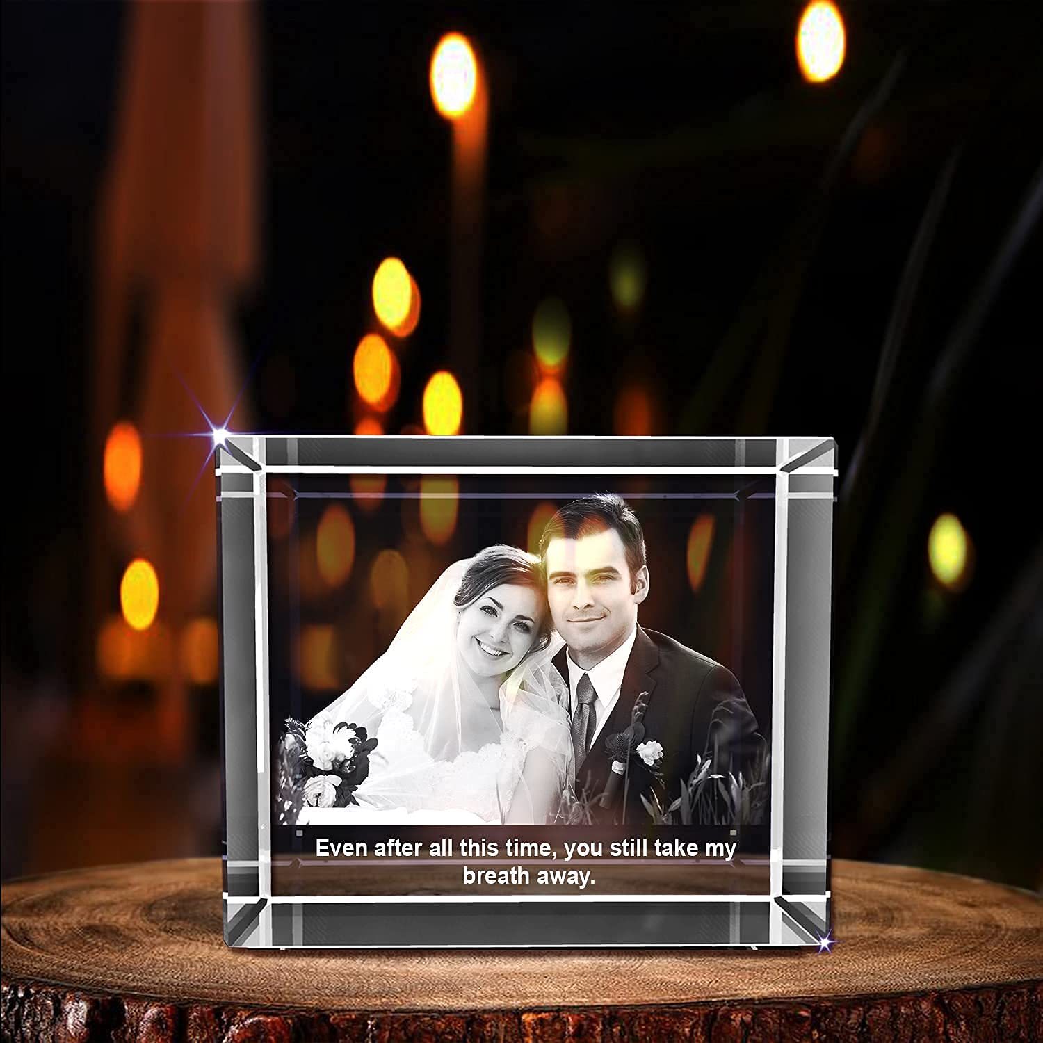 Personalized Father's Day 3D Engraved Crystal Photo Gift - Customized Medium Rectangle Keepsake for Dad - Perfect for Birthday, Anniversary, Retirement & Special Occasions