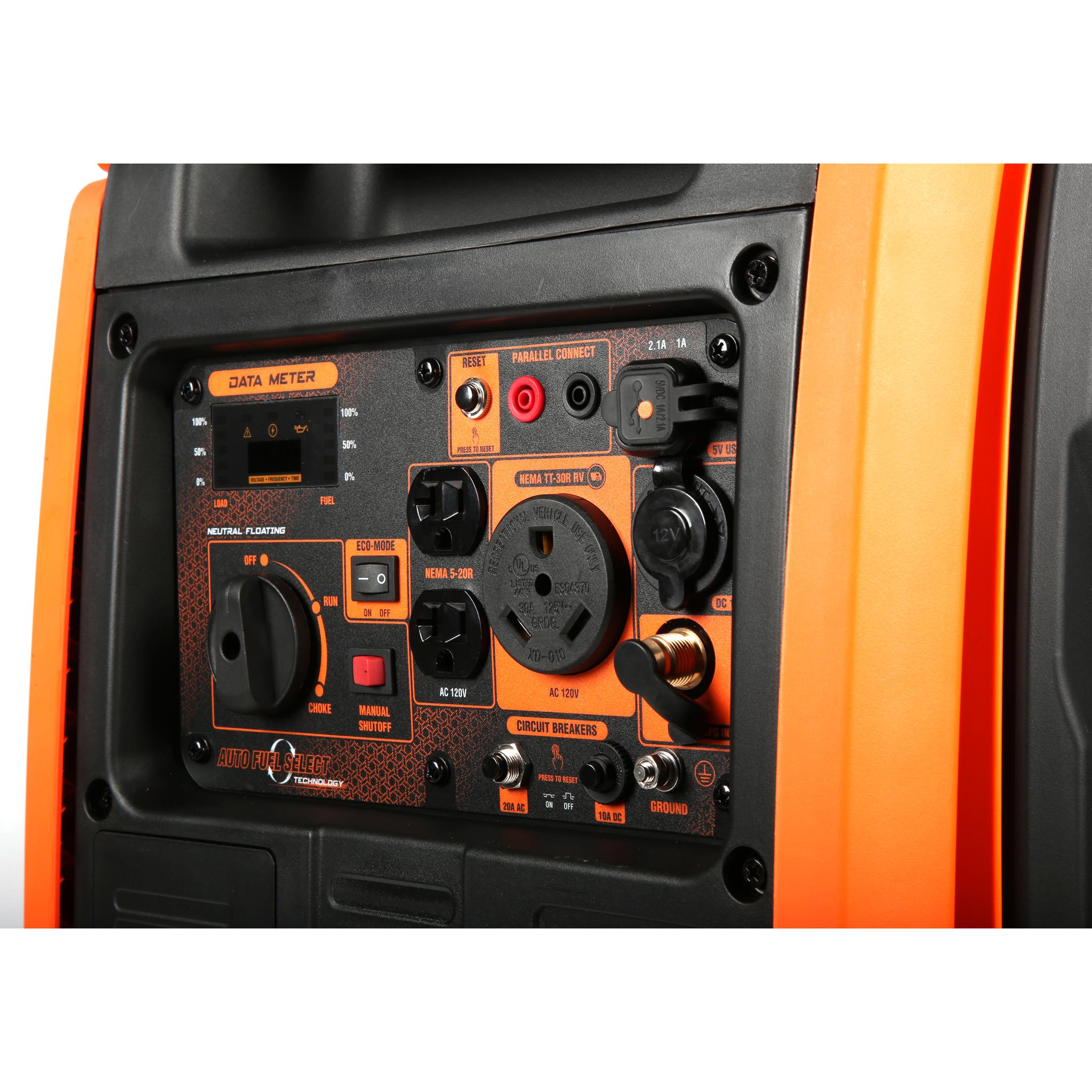 WEN DF450i 4500W Super Quiet Dual Fuel Portable Inverter Generator - RV Ready with Fuel Shut Off | Camping, Emergency Power & Outdoor Activities