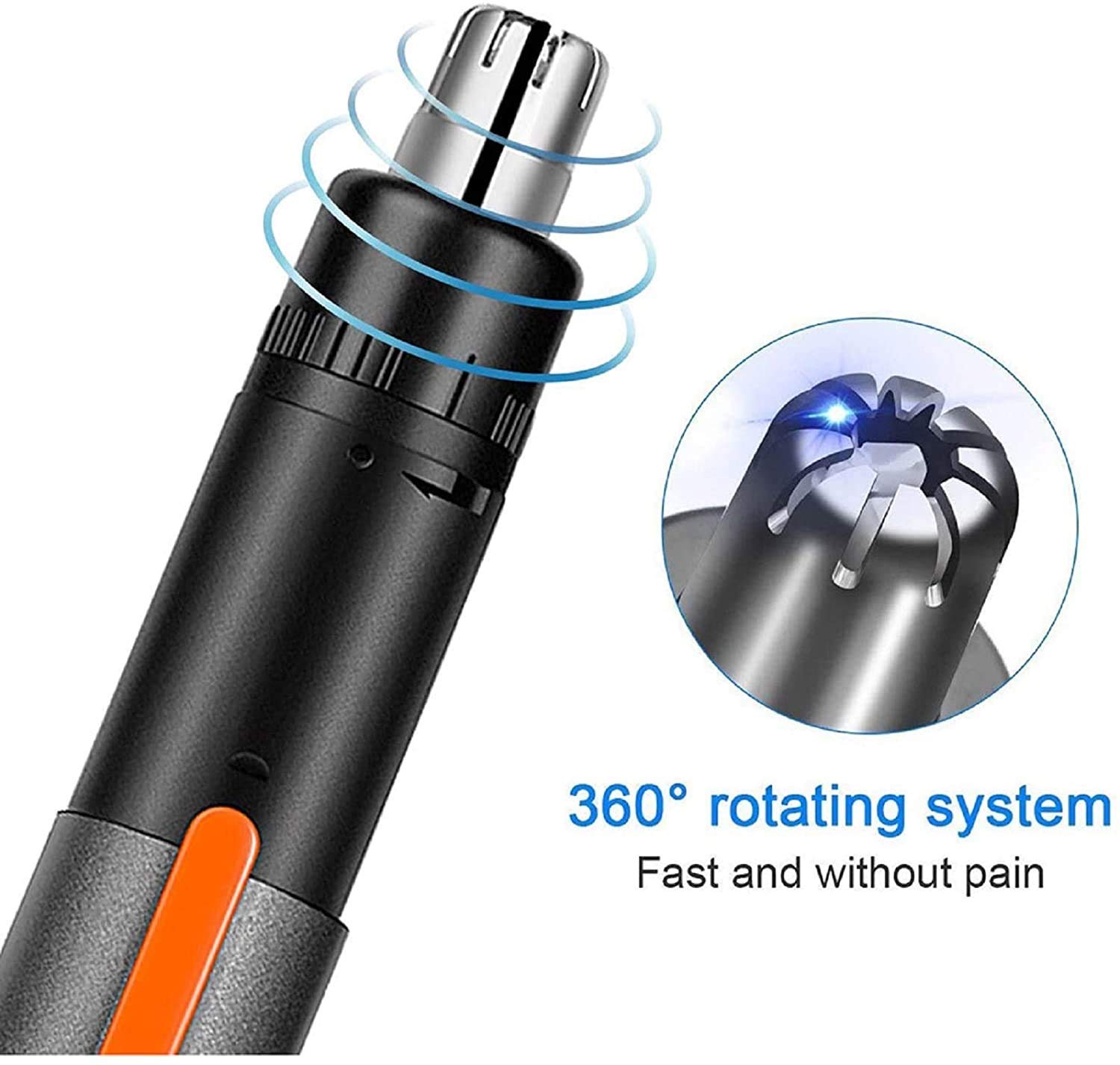 USB Rechargeable Nose & Ear Hair Trimmer for Men & Women - Professional Painless Waterproof Clipper with Dual Edge Blades for Easy Cleaning | Personal Grooming & Travel Essential