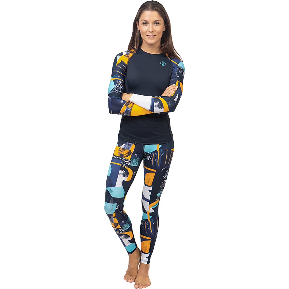 Fourth Element Women's Hydro Leggings - Midnight Pattern, Size US 6 | High-Performance Swim Leggings for Scuba Diving, Surfing & Water Sports