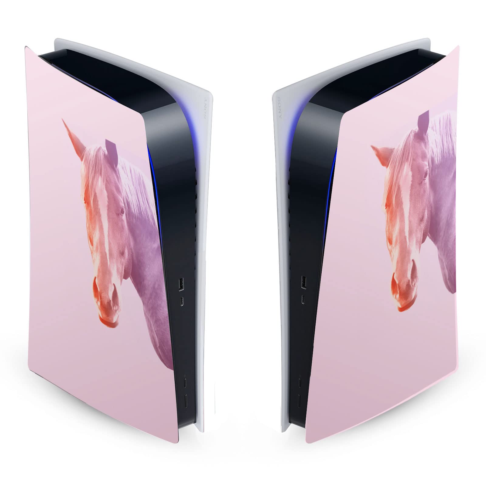 Officially Licensed Mark Ashkenazi Pastel Horse Art PS5 Faceplate Cover - Matte Vinyl Skin Case Compatible with Sony PlayStation 5 Digital Edition Console - Gaming Decor & Protection for Your Gaming Setup