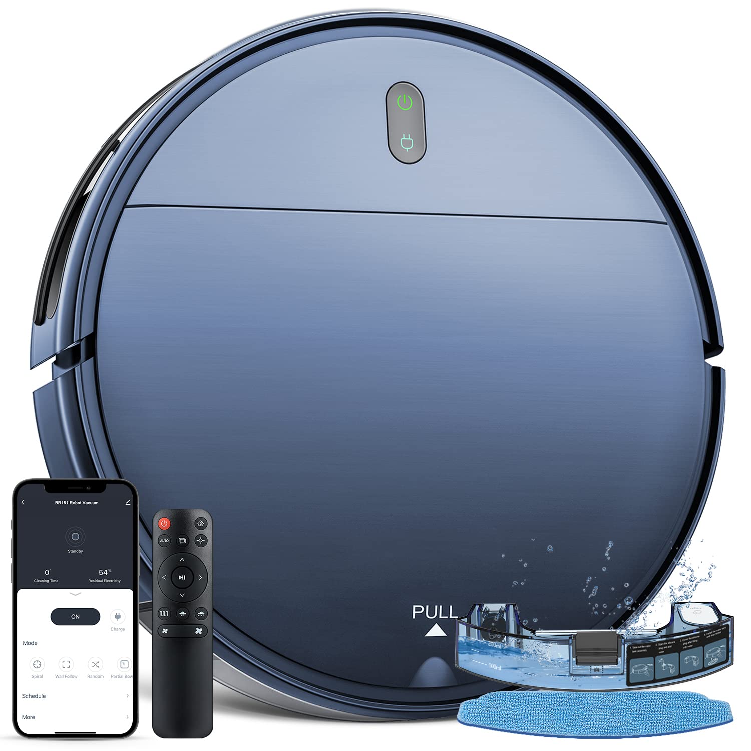 Smart Robot Vacuum & Mop 2-in-1 - WiFi/Alexa - for Hard Floors & Carpets