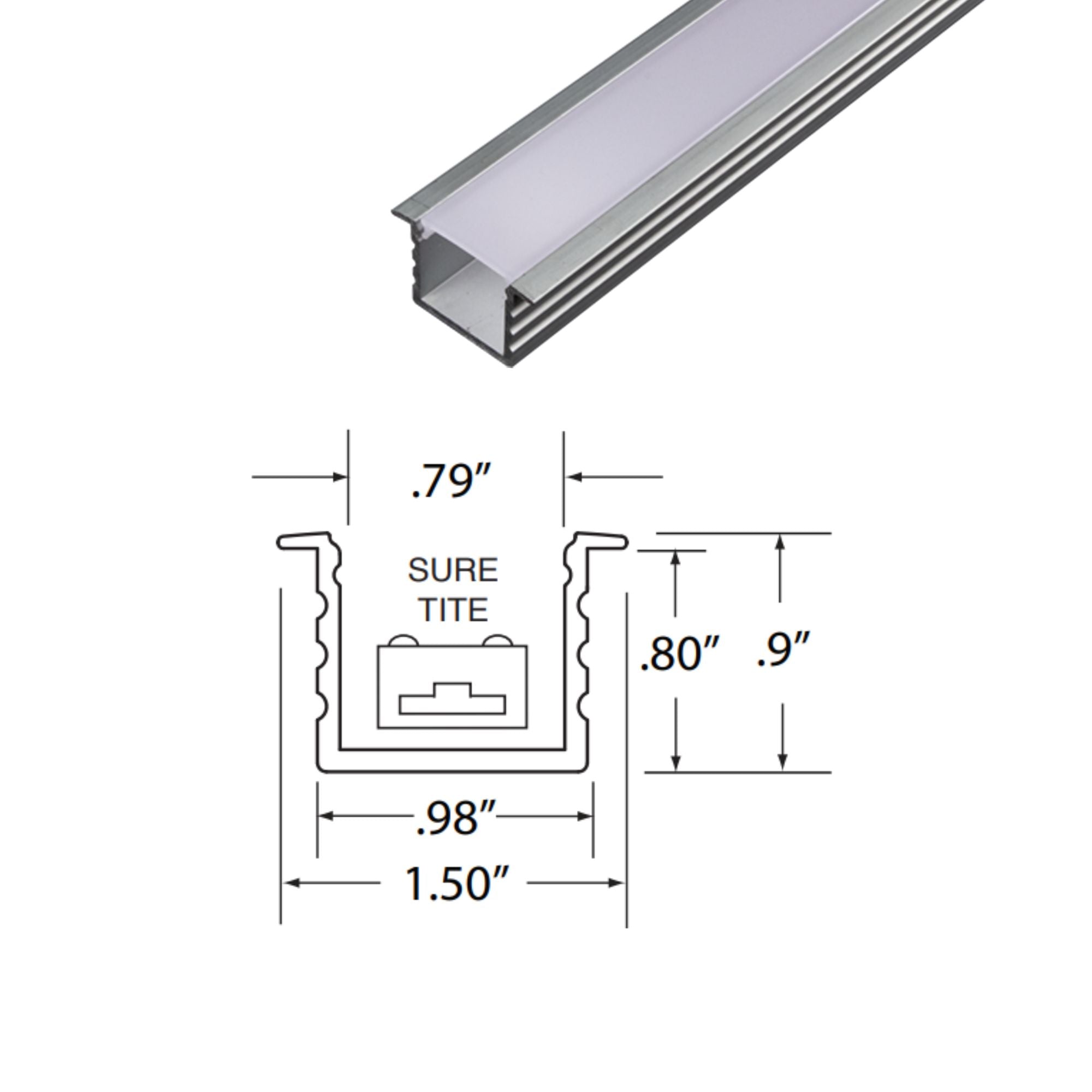 4ft Extra Deep Flange Aluminum Mounting Channel - Heavy Duty U-Shaped Rail for LED Strip Lights, Signage & Solar Panel Installation - Indoor/Outdoor Use