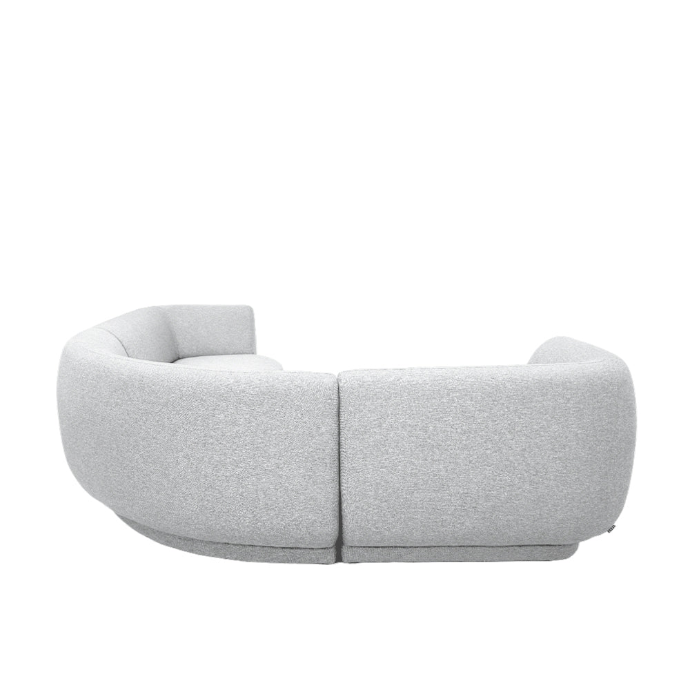 Pebble Corner 4-Seater Sectional Sofa with EcoClean Fabric - Modern L-Shaped Couch for Living Room, Family Room & Small Spaces
