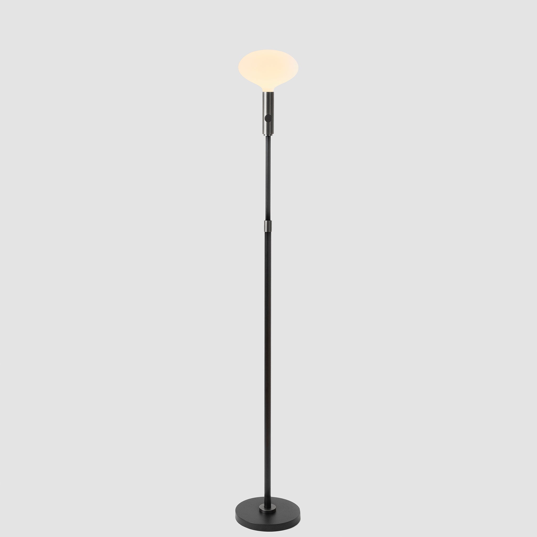 Poise Adjustable Floor Lamp in Graphite with Oval Shade - Modern Reading Light for Living Room, Bedroom & Office