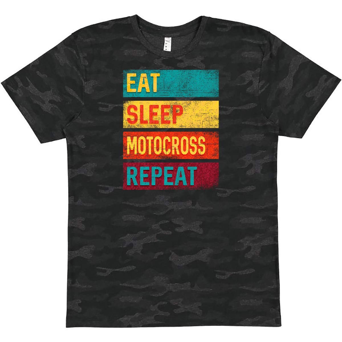 Inktastic Eat Sleep Motocross Sports T-Shirt - Premium Cotton Graphic Tee for Motocross Riders & Racing Fans - Perfect for Riding, Racing Events & Casual Wear