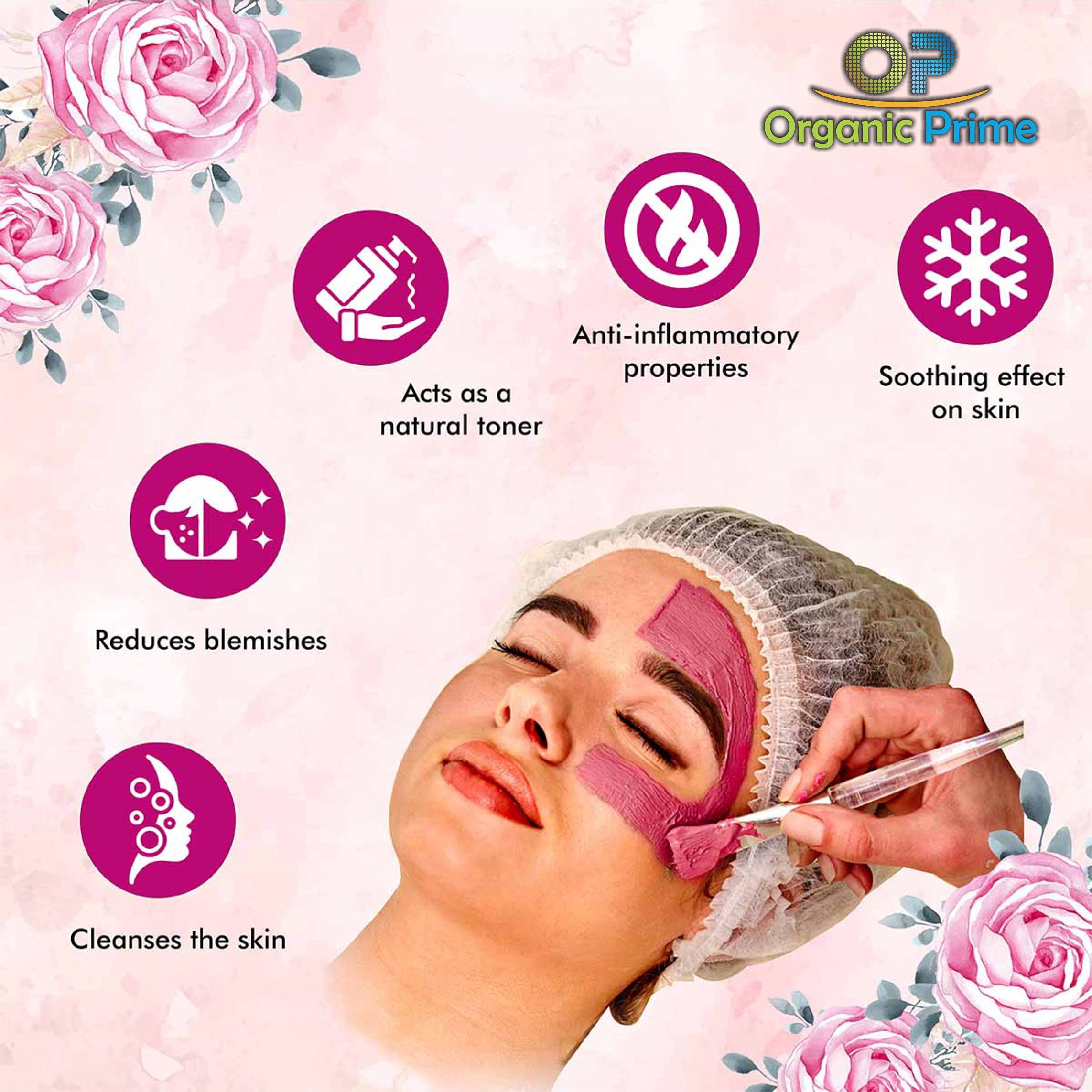 Organic Prime Dry Rose Petal Powder for Skin Care - 500g | Natural Face Mask for Brightening, Tan Removal & Glowing Complexion | DIY Beauty Treatment for Spa Day & Home Skincare Routine