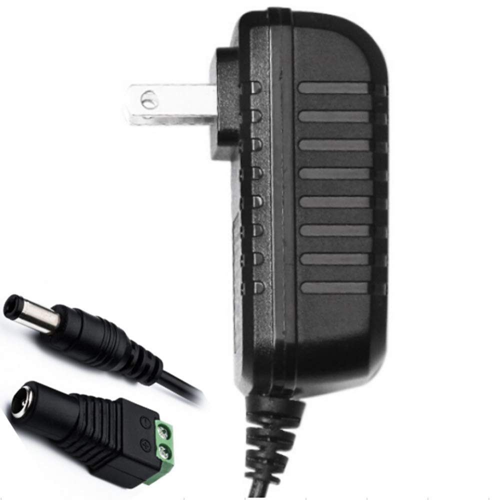 12V 2A Power Adapter, AC 100-240V to DC 12V Converter, 24W Switching Power Supply for LED Strip Lights (3528/5050), 2.1mm x 5.5mm Connector - Perfect for Home Lighting, DIY Projects, and Indoor/Outdoor LED Installations