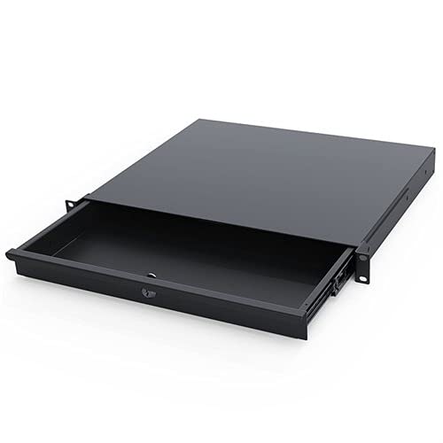 Penn Elcom Sliding Rack Drawer 1U for Audio Equipment, Home Theater, IT & AV Racks - Secure Locking Mechanism (R1291) - Perfect for Studio, Server Room & Media Center Organization