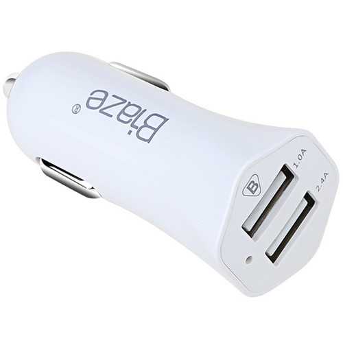 BIAZE MC5 5V 3.4A Fast Dual USB Car Charger Adapter for iPhone, Samsung, iPad - Perfect for Road Trips & Travel Charging