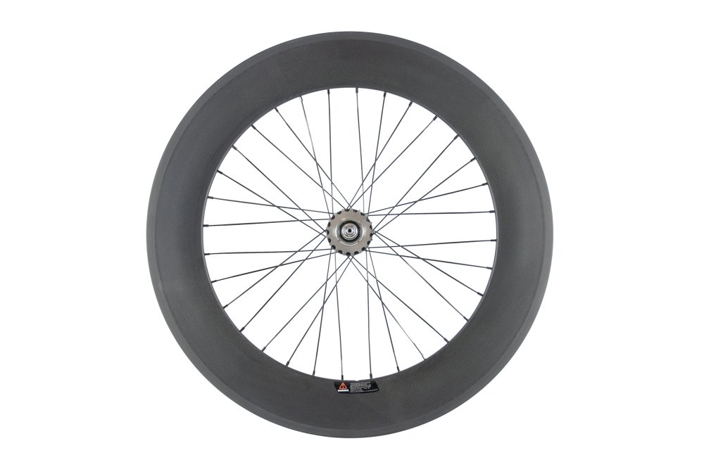 SunRise Bike Carbon Track 88mm Matte Finish Clincher Rear Wheel - Lightweight Fixed Gear Bicycle Wheel for Racing & Urban Commuting | Perfect for Track Cycling, Road Biking & Performance Training