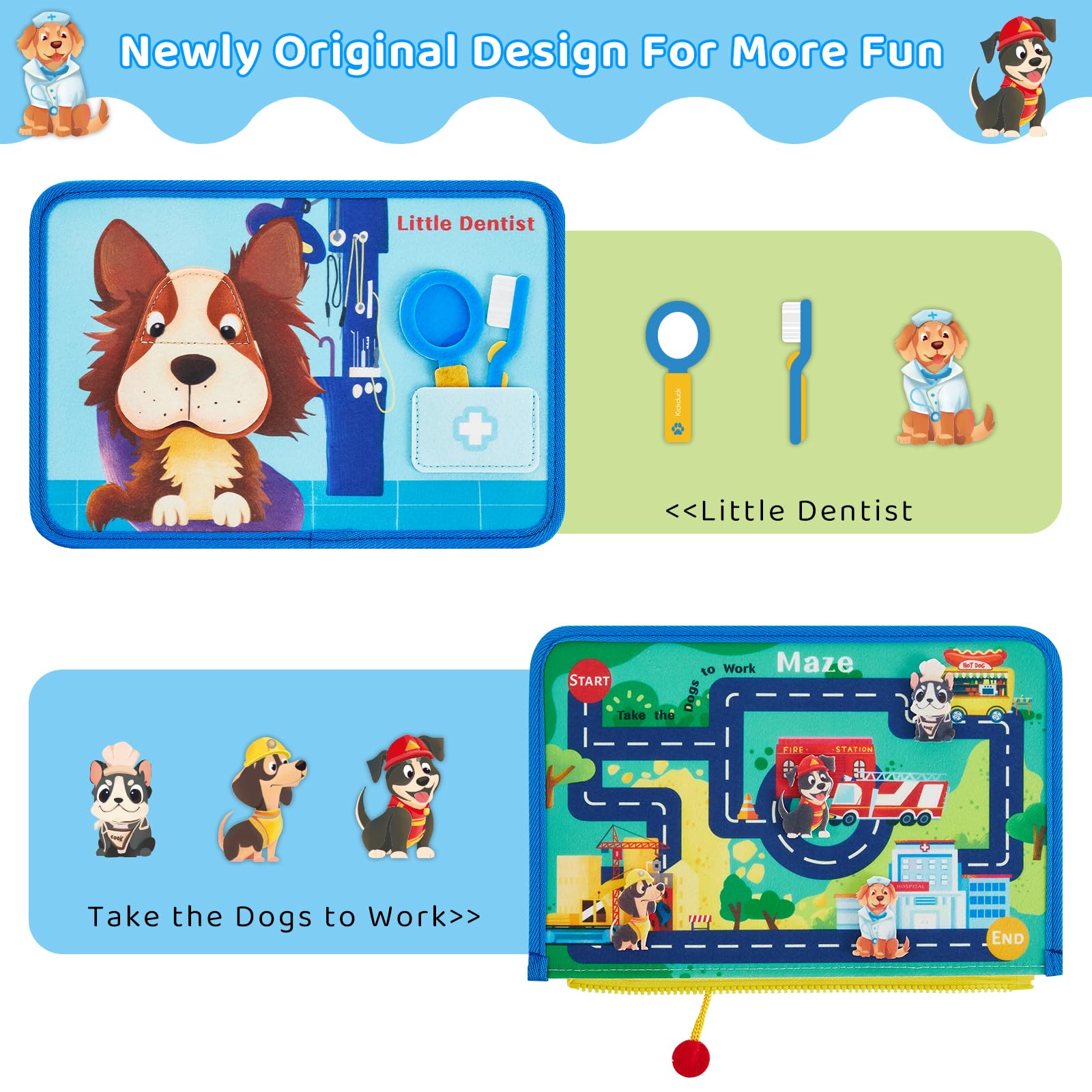 Montessori Busy Board for Toddlers 3-4 Years Old - Sensory Learning & Educational Activity Toy - Travel Toys for Airplane & Car - Pretend Play Gift for Boys & Girls Birthday (Perfect for Preschool Learning, Road Trips & Air Travel)