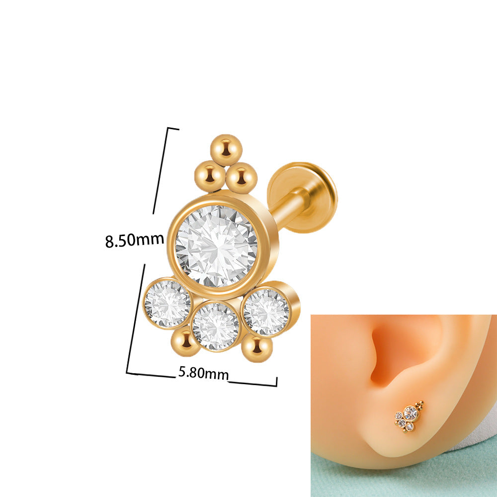 16G Cartilage Flat Back Labret Stud Earrings - Surgical Steel Push Pin for Helix, Tragus, Conch Piercings | Perfect for Everyday Wear & Professional Settings