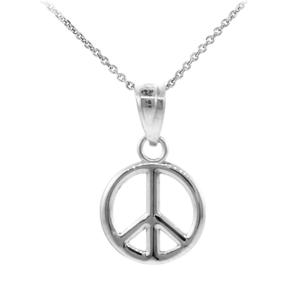 925 Sterling Silver Peace Symbol Charm Pendant Necklace - Dainty Silver Jewelry for Women - Perfect for Everyday Wear, Gifts & Spiritual Occasions