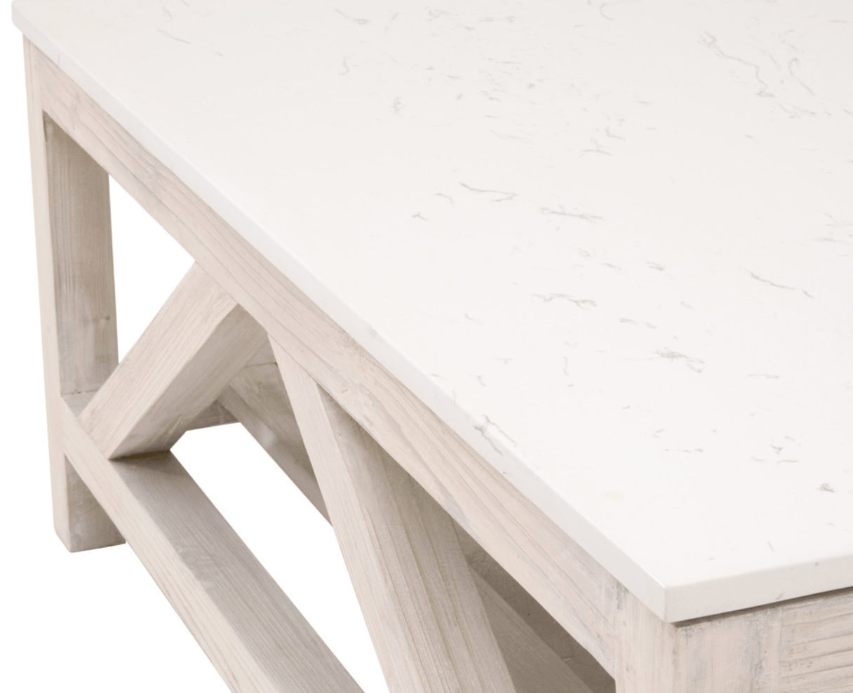 Solana Beach Collection Square Coffee Table - Modern Living Room Furniture for Home Decor & Relaxation