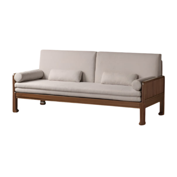 Premium Black Walnut & Oak Solid Wood Foldable Sofa Bed - Convertible Sleeper Couch for Small Spaces, Guest Rooms & Apartments
