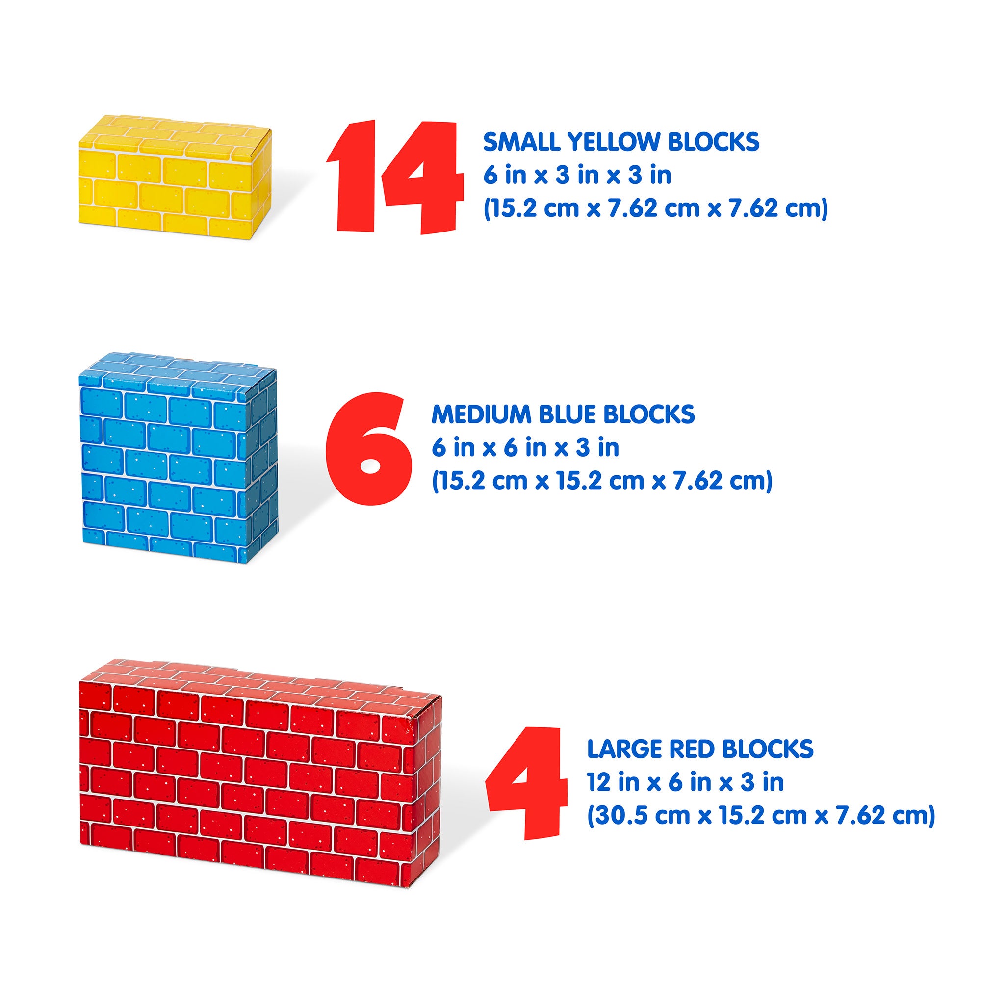 Jumbo Cardboard Building Blocks - 24 Piece Set for Kids, Toddlers & Preschoolers - Giant Stackable Blocks for Creative Play & Learning - Perfect for Playrooms, Classrooms & Indoor Activities