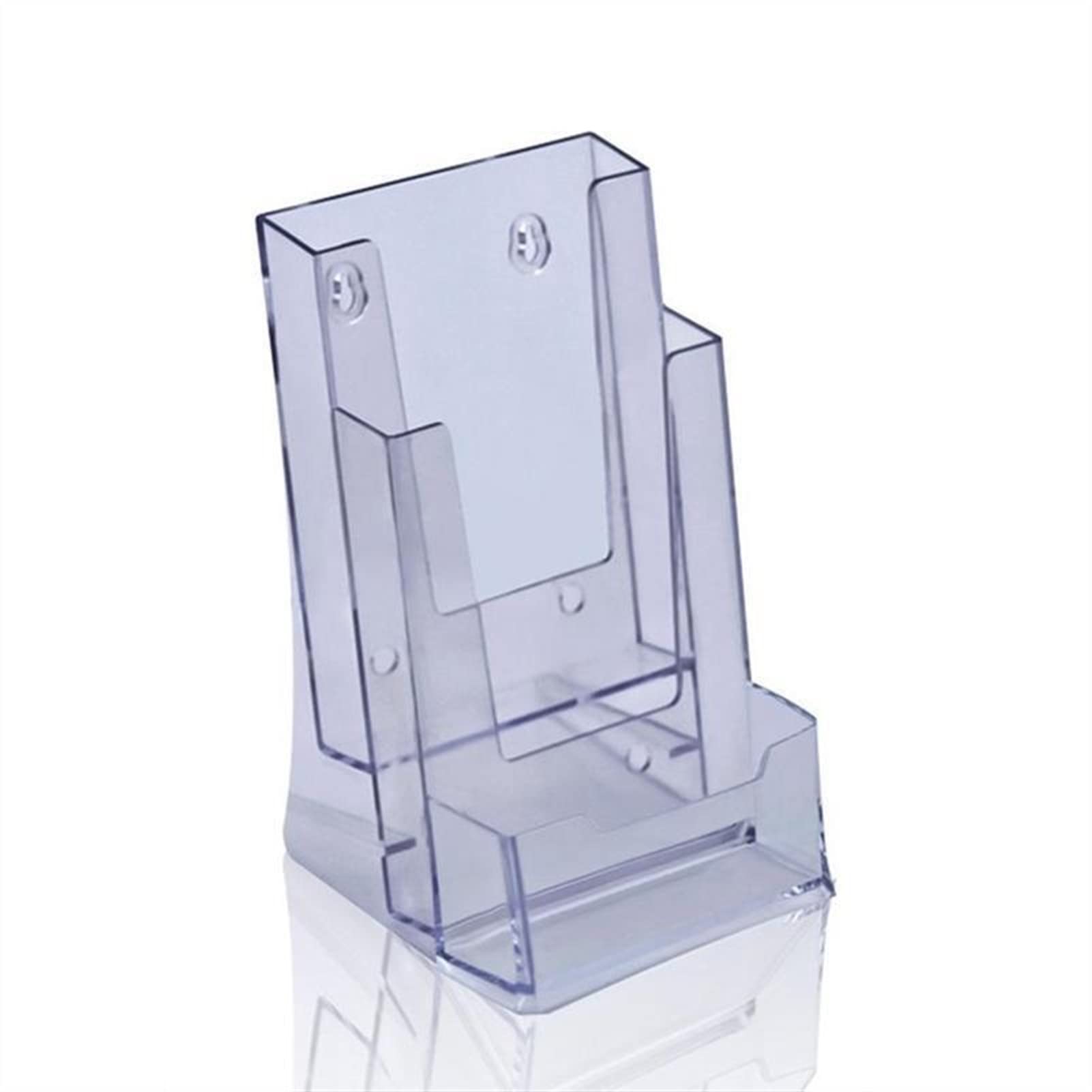 3 Grid Clear Acrylic Business Card Holder - Transparent Credit Card & Brochure Display Stand for Office Desk, Bank, Business Meetings | Premium Card Organizer for Professionals