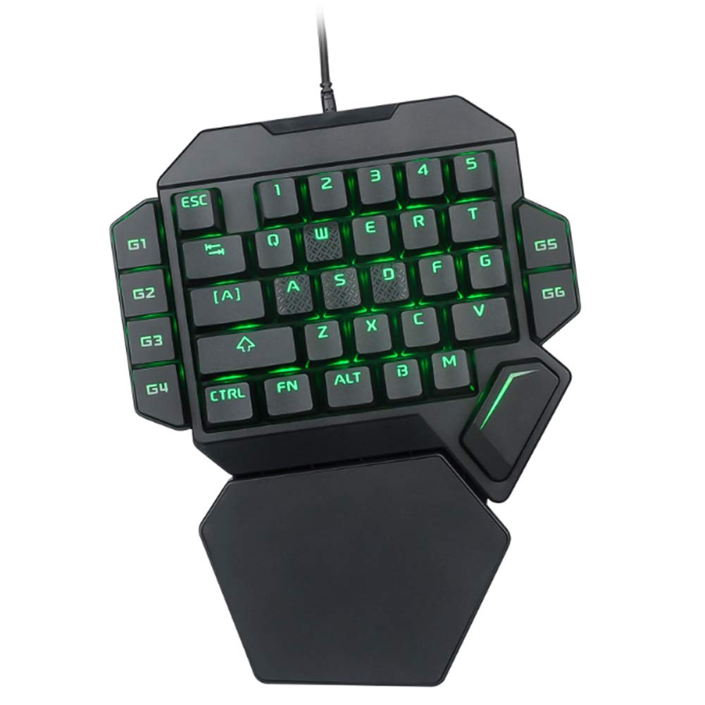 One-Handed RGB Backlit Mechanical Gaming Keyboard - 35 Key Portable Wired USB Keyboard with Macro Function | Perfect for FPS, MOBA & Esports Gaming