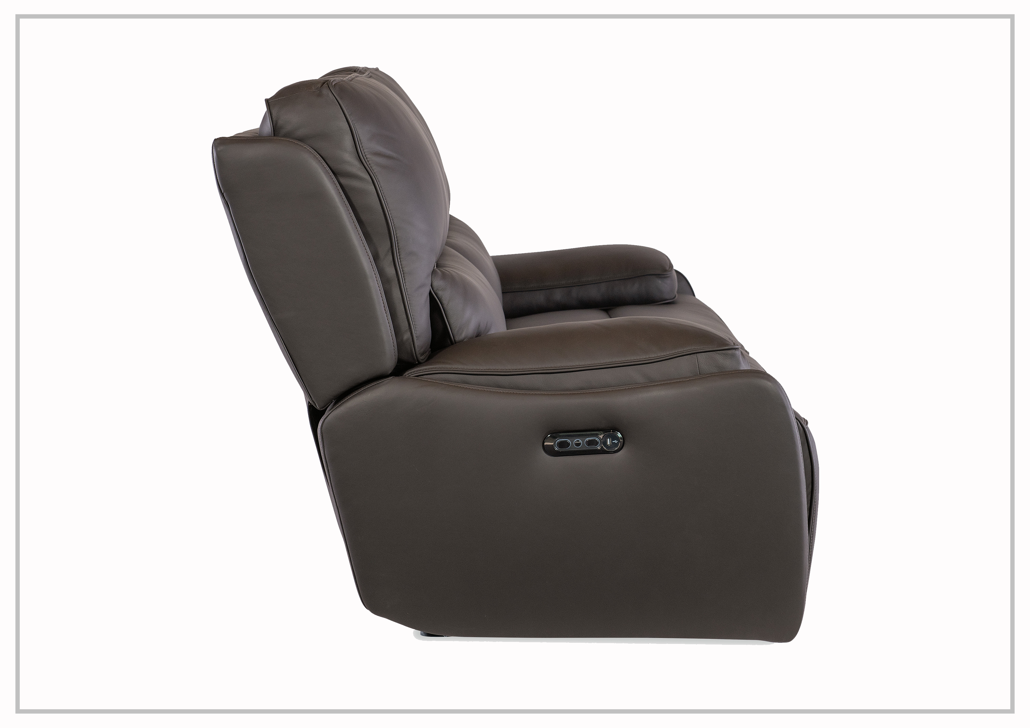 Hooker Furniture Kramer Zero Gravity Power Recliner Sofa - Dark Brown & Light Gray - Adjustable Comfort for Living Room & Home Theater