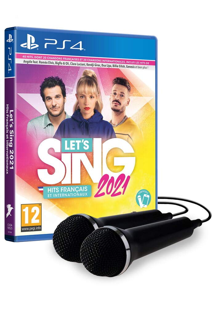 Lass Let's Sing 2021 French Hits with 2 Microphones - PS4 Karaoke Game for Parties & Family Fun
