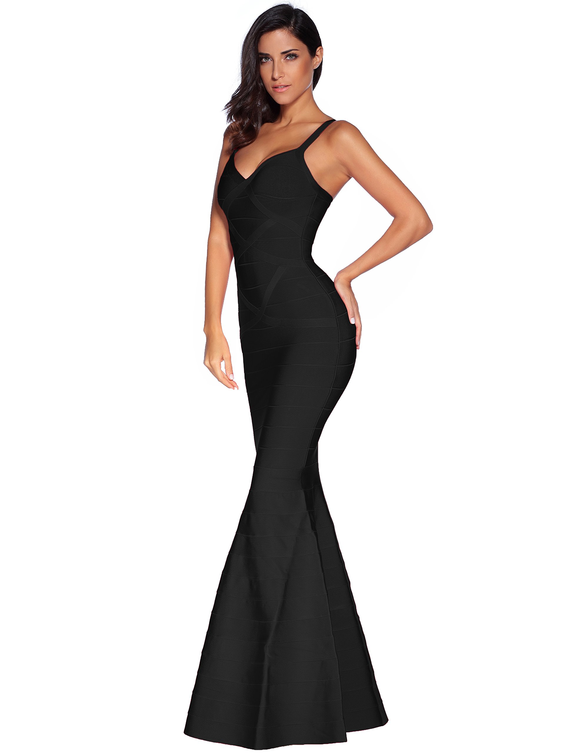 Meilun Women's Maxi Bandage Dress Fishtail Bodycon Formal Evening Gown - Elegant Slim Fit Long Dress for Prom, Party, Cocktail & Special Occasions