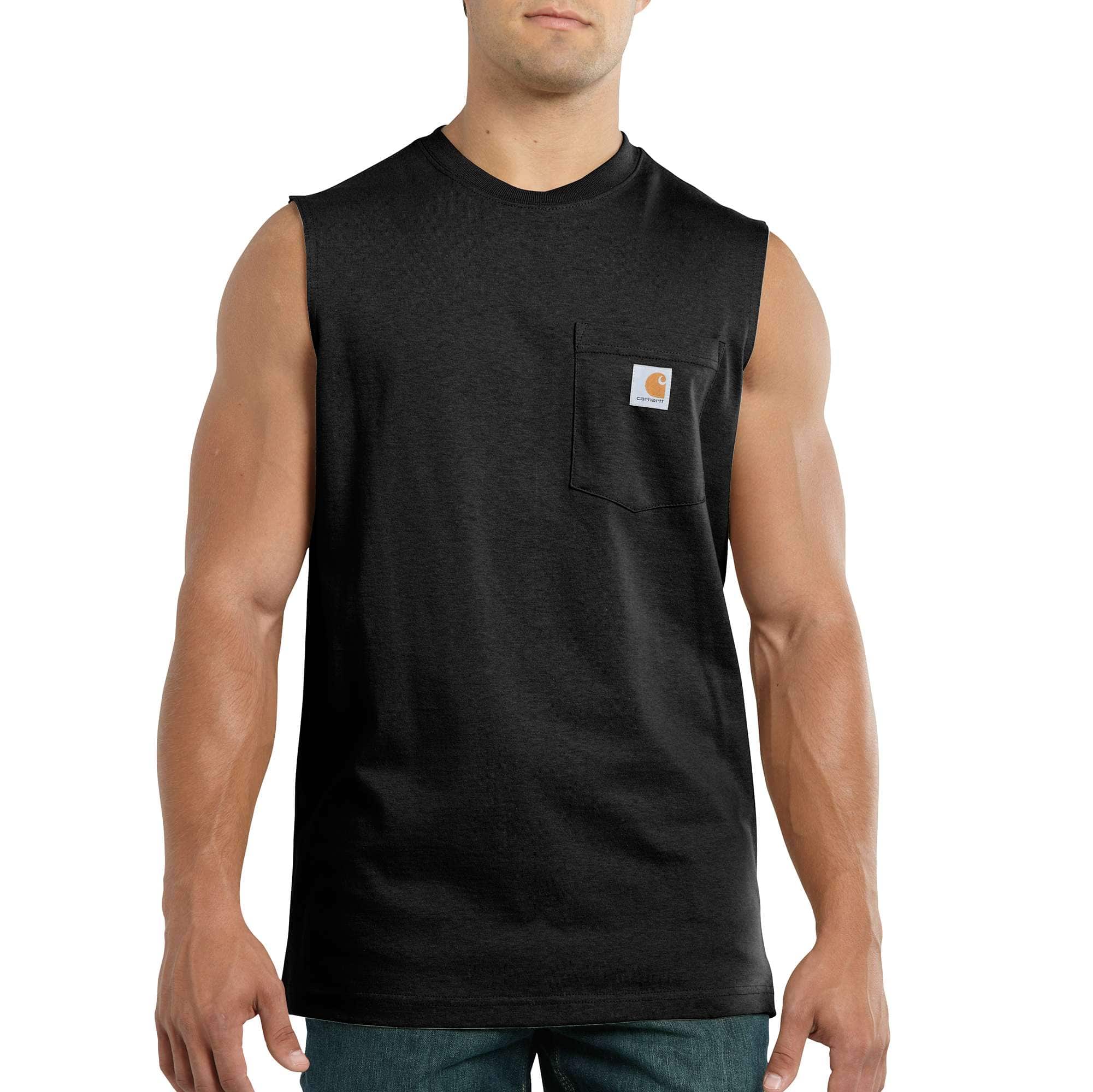 Carhartt Relaxed Fit Heavyweight Sleeveless Pocket T-Shirt for Men - Black | Workwear, Outdoor Activities & Casual Wear