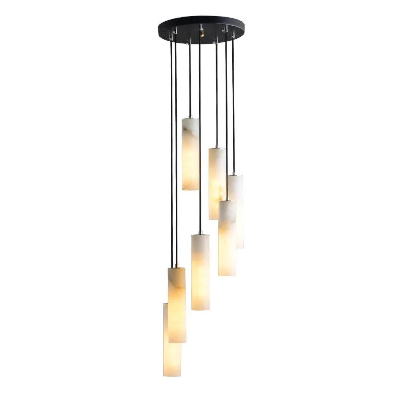 Modern Marble Pendant Light for Bedroom - Contemporary Handcrafted Hanging Fixture with Adjustable Cord - Perfect for Bedside, Dining Room, or Living Room Lighting Decor