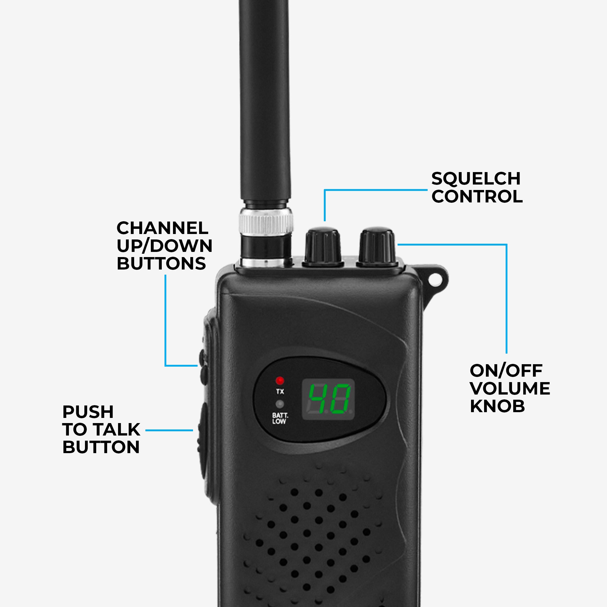 75 785 Durable Handheld CB Radio - Long Range Communication for Truckers, Camping & Emergency Use