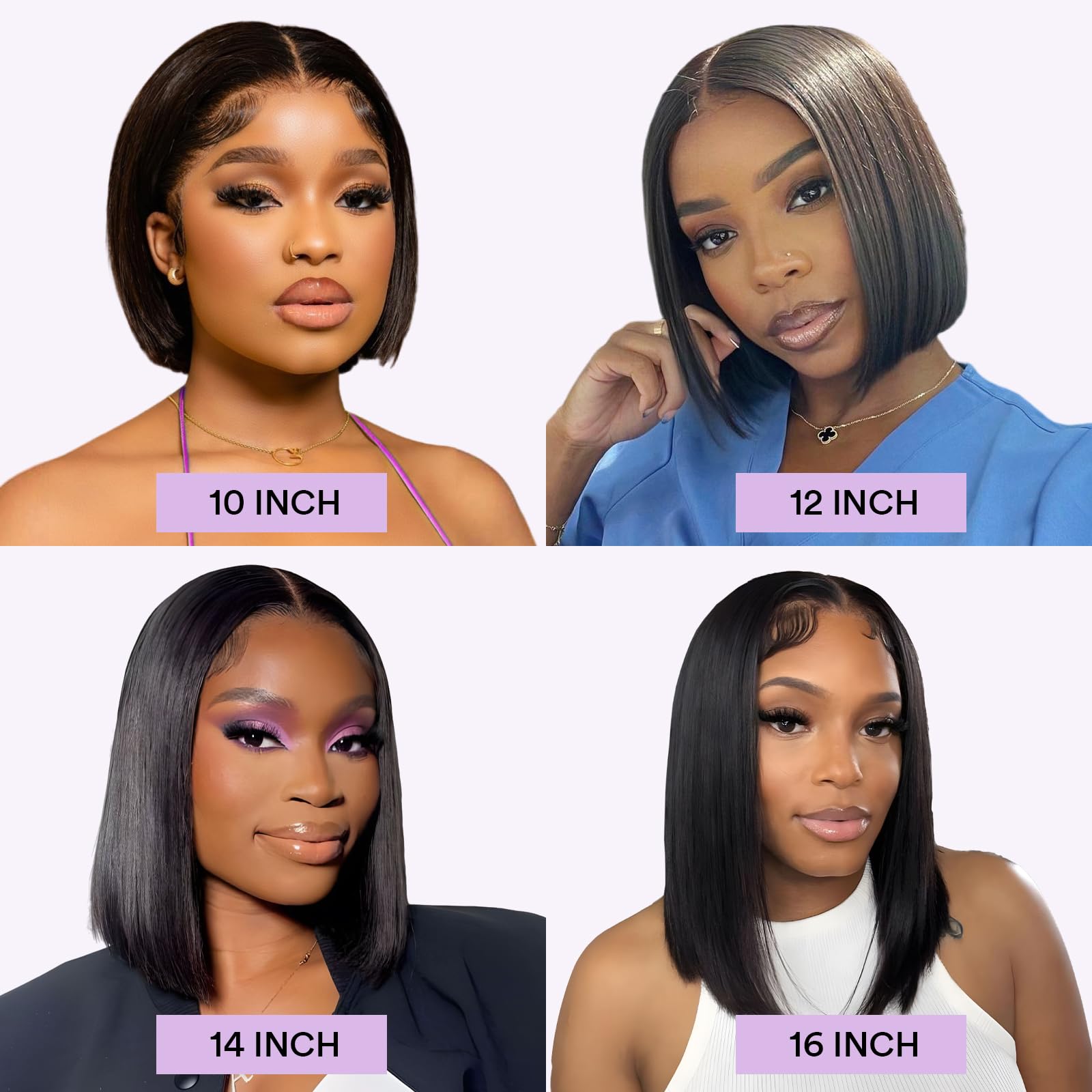 SIYUSI 13x4 HD Lace Front Glueless Bob Wig - 100% Human Hair Short Straight Bob Wigs for Black Women | Pre Plucked, Pre Cut, 180% Density | Natural Black Color (12inch) | Perfect for Daily Wear, Parties & Special Occasions