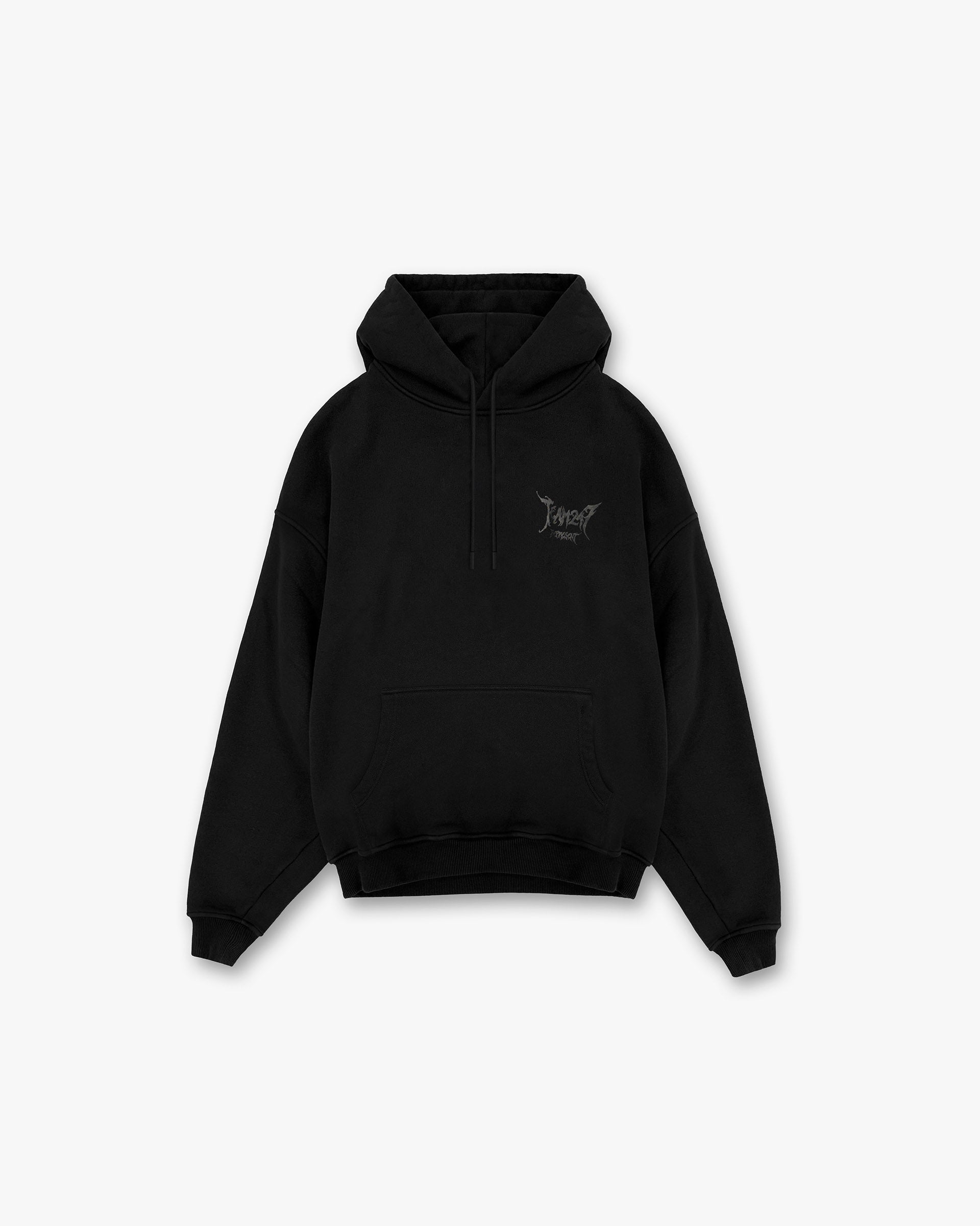 Team 247 X END Oversized Hoodie - Jet Black | Streetwear Fashion for Men & Women | Perfect for Casual Wear, Gym & Outdoor Activities