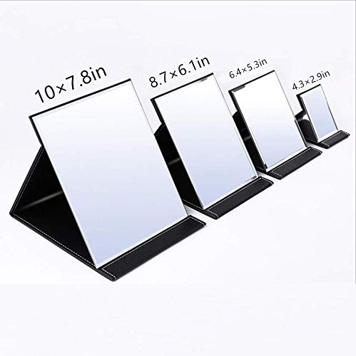 EFAILY Folding Travel Mirror - Portable Adjustable Rectangular Ultrathin Vanity Mirror with PU Cover - Perfect for Travel, Camping, Home & Makeup (8.7