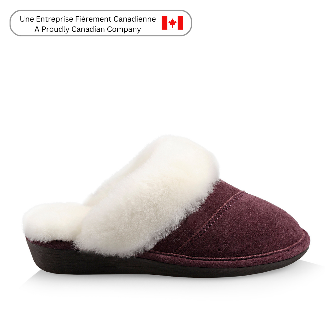 Joy Women's Soft Plush Memory Foam Slippers - Cozy Indoor House Shoes for Women, Non-Slip Warm Winter Slippers (Aubergine/Purple) - Perfect for Relaxing at Home, Lounging & Cold Weather Comfort