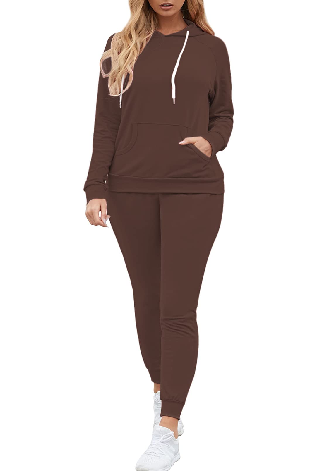 Fixmatti Women's Pullover Hoodie with Pockets & Jogger Sweatsuit Set - Soft Fleece Lounge Wear for Gym, Running, Yoga & Casual Outfits